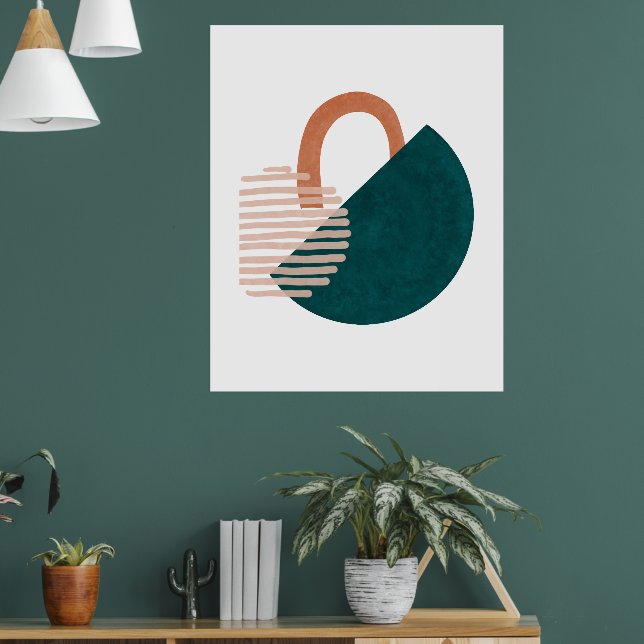 Abstrakter Bauhaus Geometrischer Moderner Wandkuns Poster (Wohnzimmer 1)