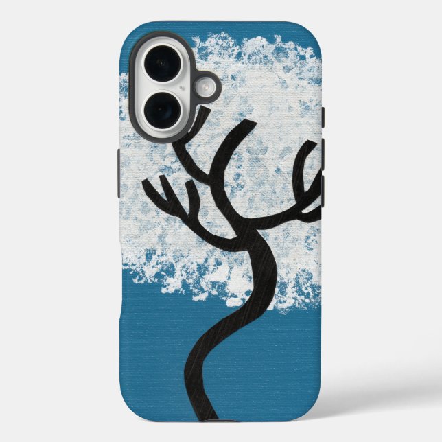 Abstrakter Baum auf blauem Hintergrund Case-Mate iPhone Hülle (Rückseite)