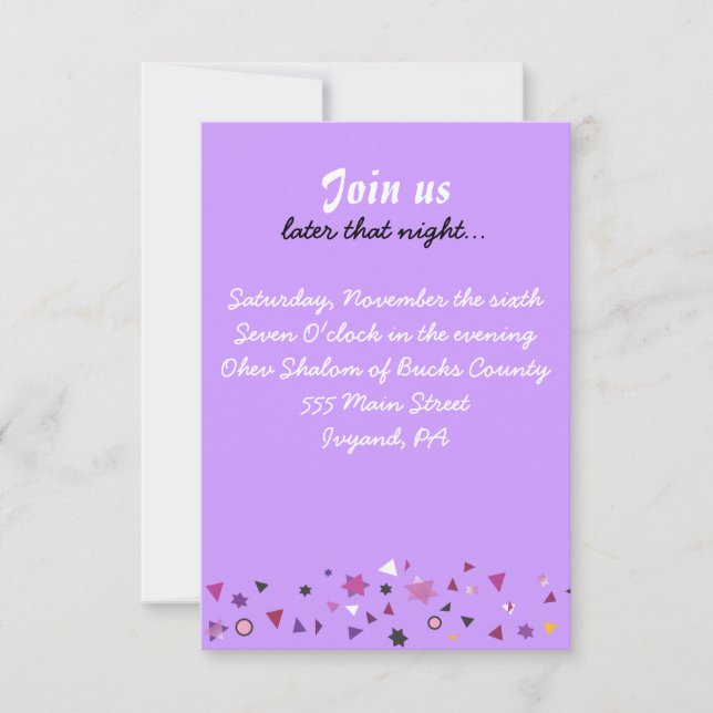 ABSTRAKTER BAUM Bat Mitzvah Party Card Einladung (Vorderseite)