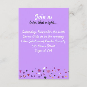 ABSTRAKTER BAUM Bat Mitzvah Party Card Einladung