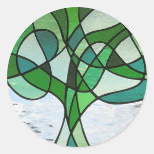 Abstrakter Baum des Leben-Aufklebers Runder Aufkleber