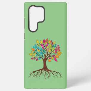 Abstrakter Baum mit Wurzeln und bunten Blätter. Samsung Galaxy Hülle