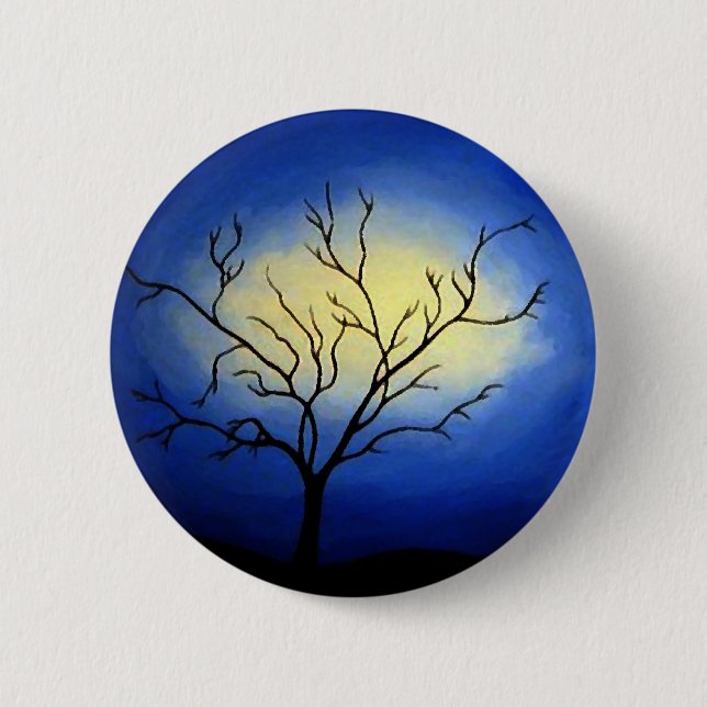 Abstrakter Baum - Moderne Kunst Button (Vorderseite)