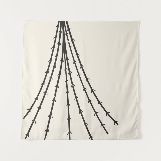 Abstrakter Baum Mond Wandteppich (Vorderseite)