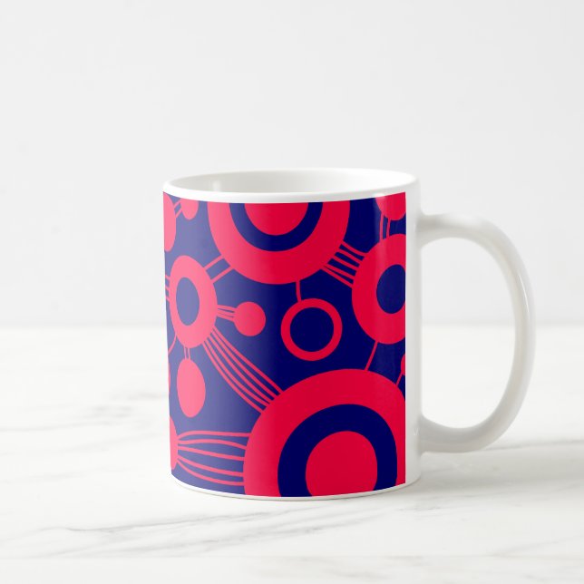 Abstrakter Baum - Rot und Blau Tasse (Rechts)