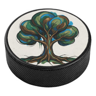 Abstrakter Baum spielerische Kunst Eishockey Puck