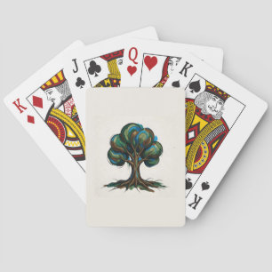 Abstrakter Baum spielerische Kunst Spielkarten