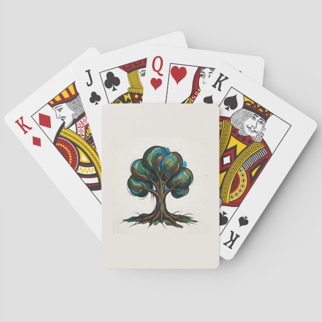 Abstrakter Baum spielerische Kunst Spielkarten (Rückseite)