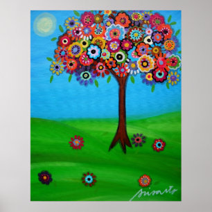 ABSTRAKTER BAUM VON LEBENSMITTELN POSTER