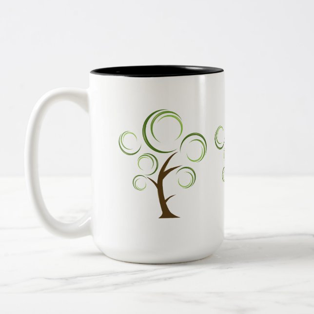Abstrakter Baum Zweifarbige Tasse (Links)