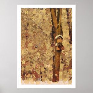 Abstrakter Birdhouse-Grafik-Plakat-Druck Poster