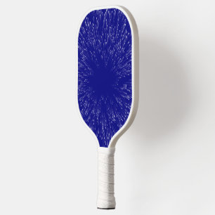 Abstrakter blau-weißer Blitz Pickleball Schläger