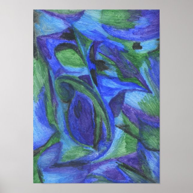 ABSTRAKTER BLAUE-Druck Poster (Vorne)