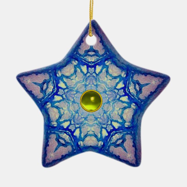 ABSTRAKTER BLAUE STAR MIT GEM STONE KERAMIK ORNAMENT (Vorne)