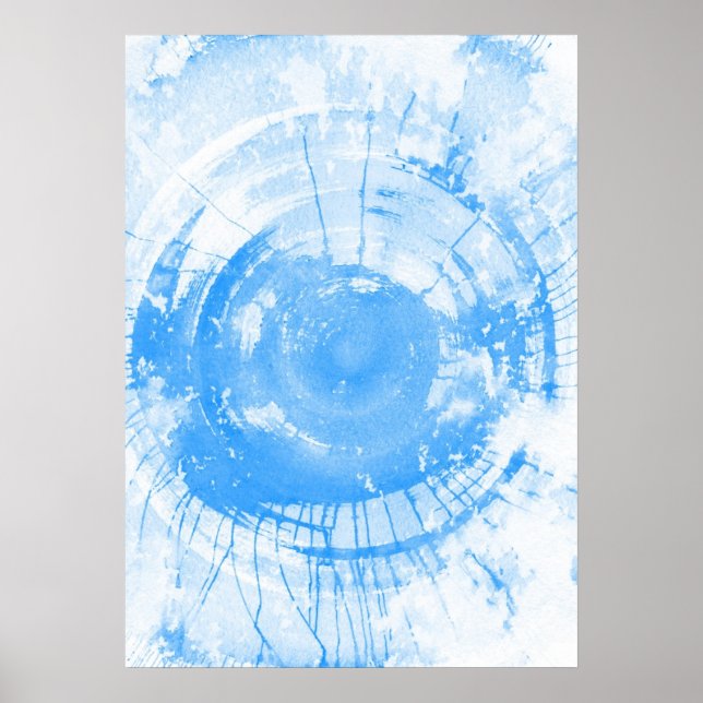 Abstrakter blauer Aquarellhintergrund, Textur. Poster (Vorne)