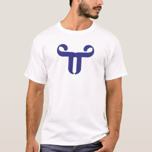 Abstrakter blauer Bul T Buchstabe T-Shirt