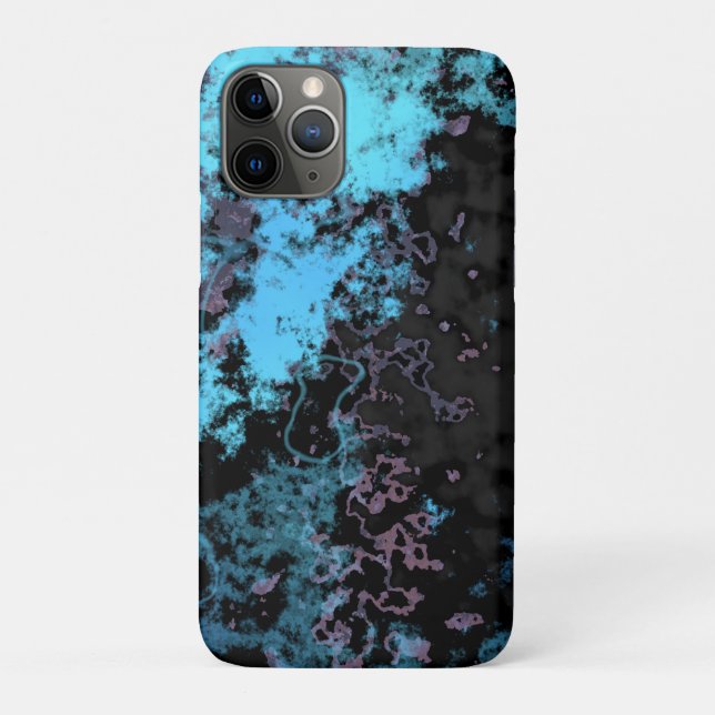 Abstrakter blauer, grauer und Lila Marmor Case-Mate iPhone Hülle (Rückseite)