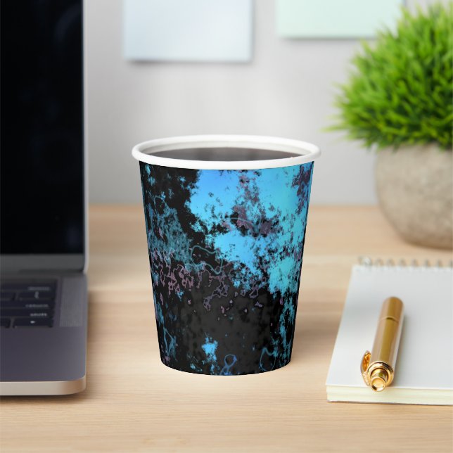 Abstrakter blauer, grauer und Lila Marmor Pappbecher (InSitu)