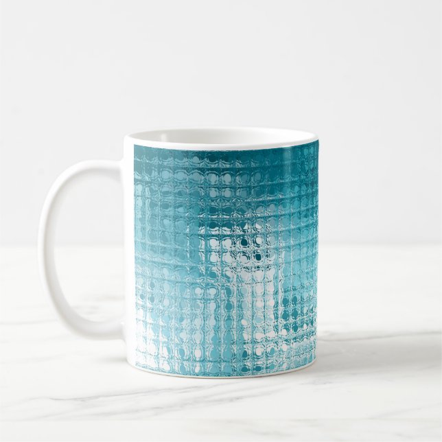 Abstrakter, blauer Hintergrund Kaffeetasse (Links)