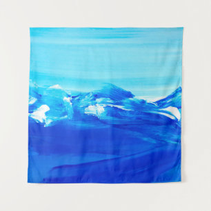 Abstrakter blauer Kunsthintergrund. Moderne Kunst. Wandteppich