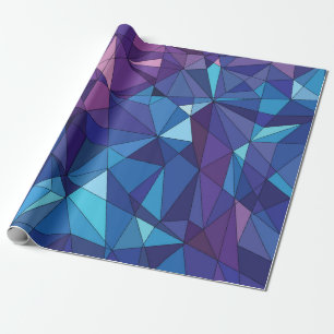 Abstrakter blauer lila polygonaler Entwurf Geschenkpapier