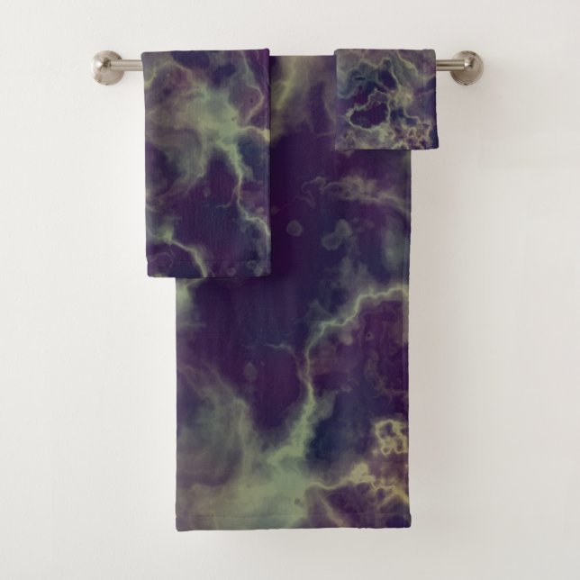 abstrakter blauer Marmor Badhandtuch Set (Insitu)