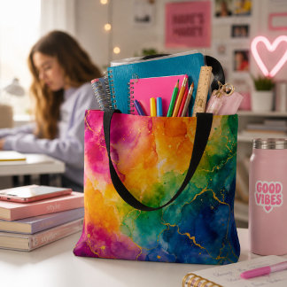 Abstrakter blauer rosa gelber Regenbogen 