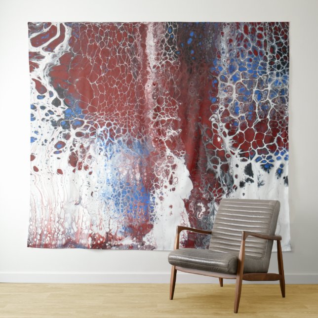 Abstrakter Blauer Rost Wandteppich (Beispiel (Horizontal))