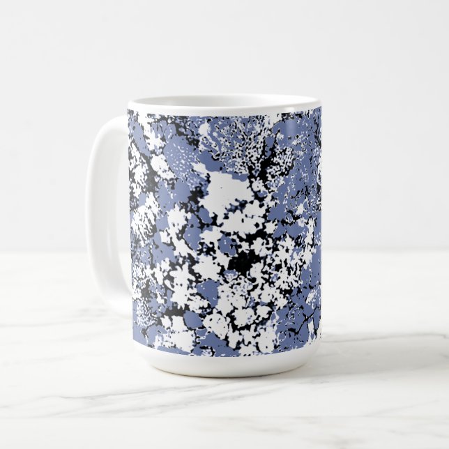 Abstrakter blauer Spritzer Kaffeetasse (Vorderseite Links)