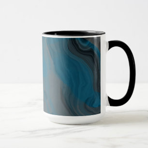 Abstrakter blauer und grauer Marmor Tasse