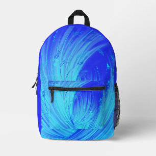Abstrakter blauer verzauberter Garten Bedruckter Rucksack