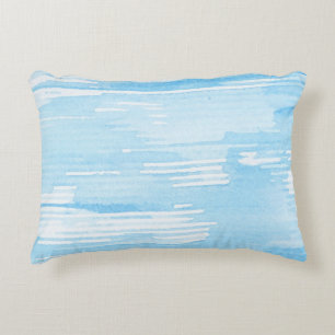 Abstrakter blauer Wasserfarbhintergrund, Textur. 2 Zierkissen
