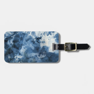 Abstrakter blauer Watercolorhintergrund Gepäckanhänger