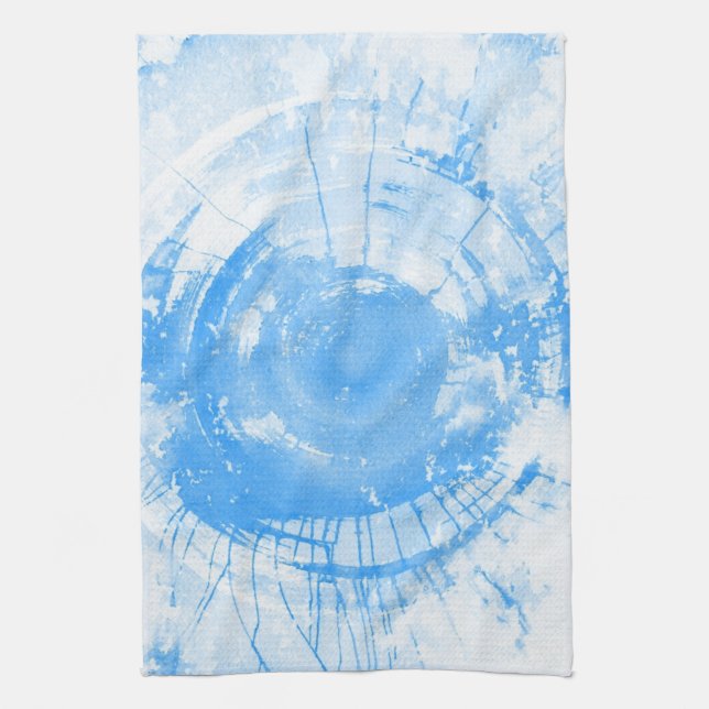 Abstrakter blauer Watercolorhintergrund, Geschirrtuch (Vertikal)