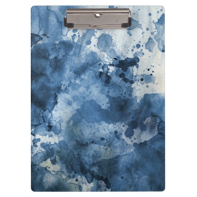 Abstrakter blauer Watercolorhintergrund Klemmbrett (Vorderseite)