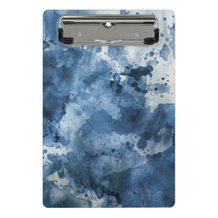 Abstrakter blauer Watercolorhintergrund Mini Klemmbrett