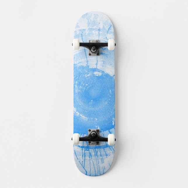 Abstrakter blauer Watercolorhintergrund, Skateboard (Vorderseite)