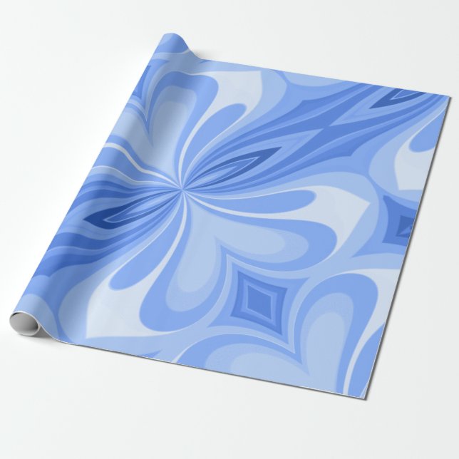 Abstrakter Blauherz-Schmetterling Geschenkpapier (Ungerollt)