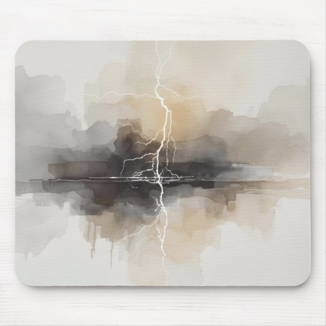Abstrakter Blitz in Neutrals Druck Mousepad (Vorne)
