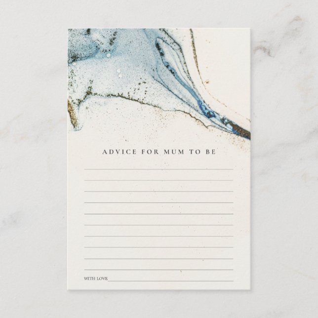Abstrakter Blue Gold-Ratschlag für Mum Baby-Dusche Begleitkarte (Vorderseite)