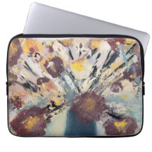 Abstrakter Blumen-Laptop-Hülle