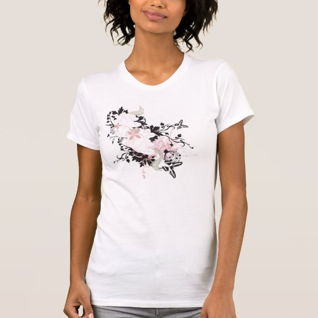 Abstrakter Blumen T - Shirt (Vorderseite)