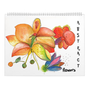 Abstrakter Blumen-und Orchideen-Kalender Kalender