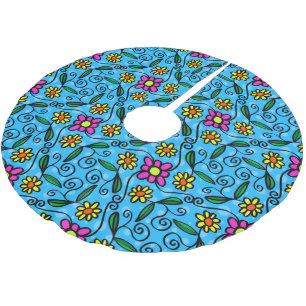 Abstrakter Blumenbaumrock Polyester Weihnachtsbaumdecke