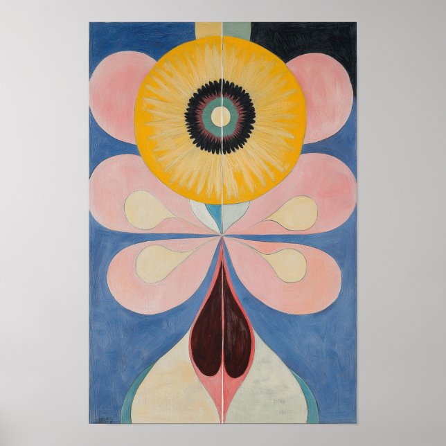 Abstrakter Blumendruck - Pastelle - Geometrisch Poster (Vorne)