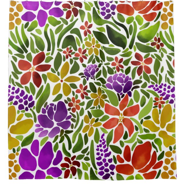 Abstrakter Blumenduschvorhang Duschvorhang (Vorderseite)