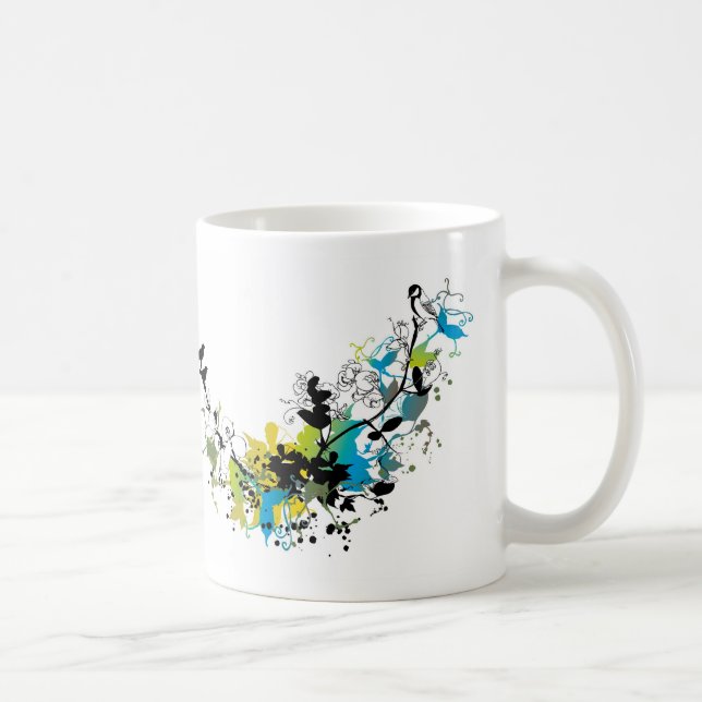 abstrakter Blumenentwurf Tasse (Rechts)