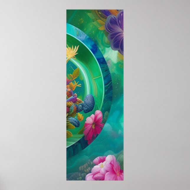 Abstrakter Blumengarten Poster (Vorne)