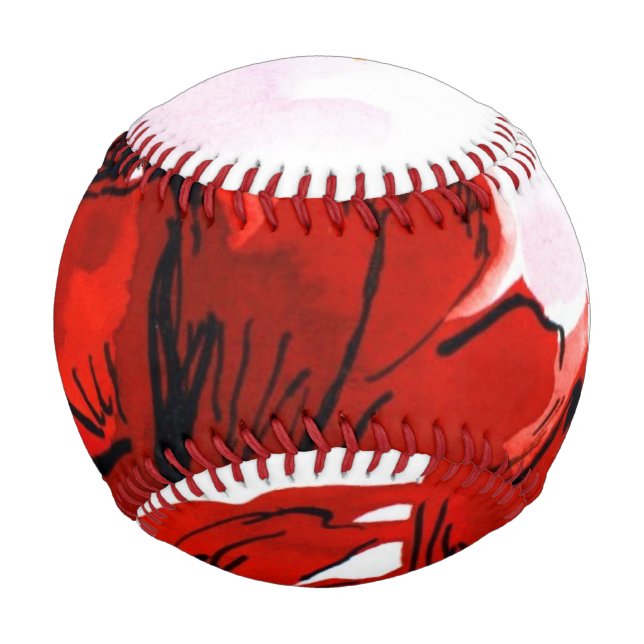 Abstrakter, blumengeschmückter Hintergrund 2 Baseball (Vorderseite)