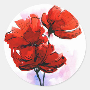Abstrakter, blumengeschmückter Hintergrund 2 Runder Aufkleber